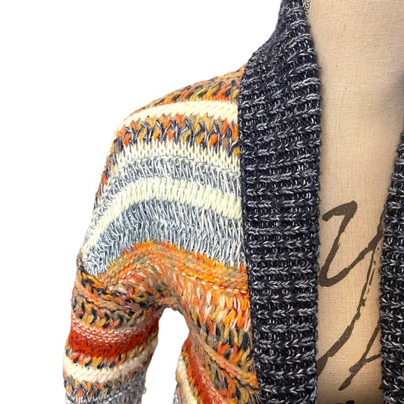 Anthropologie Knitted & Knotted Multi-colour Open Front Cardigan (XS) - Picture 7 of 16